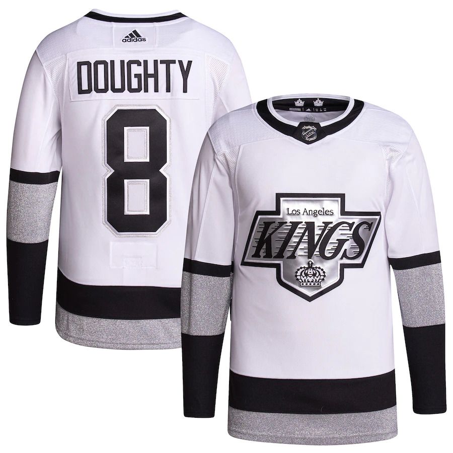 Men Los Angeles Kings #8 Drew Doughty adidas White Alternate Primegreen Authentic Pro Player NHL Jersey